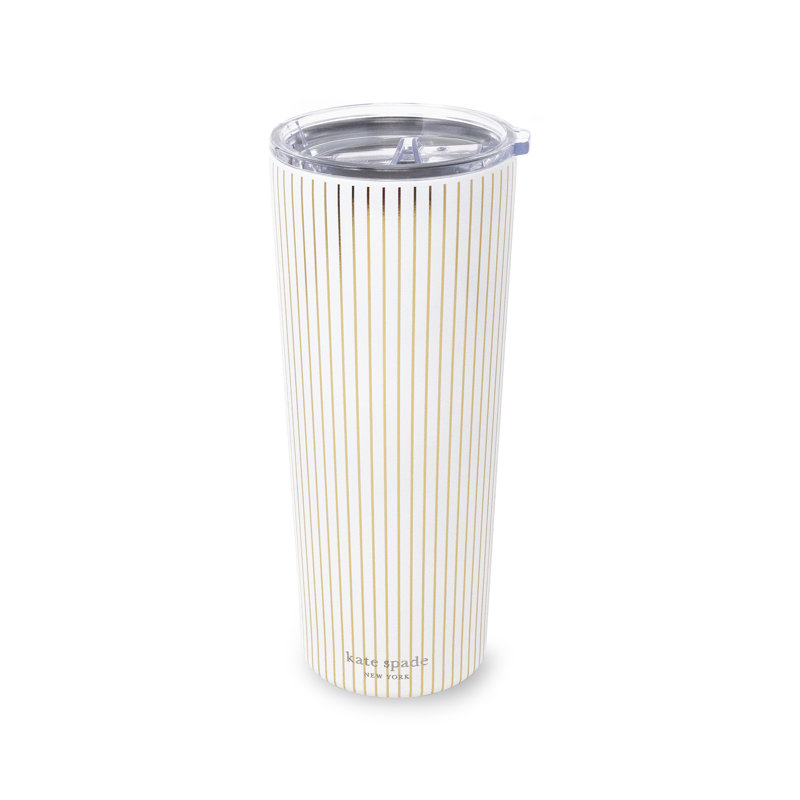 Stainless Steel 24 oz. Tumbler, Gold Pinstripe