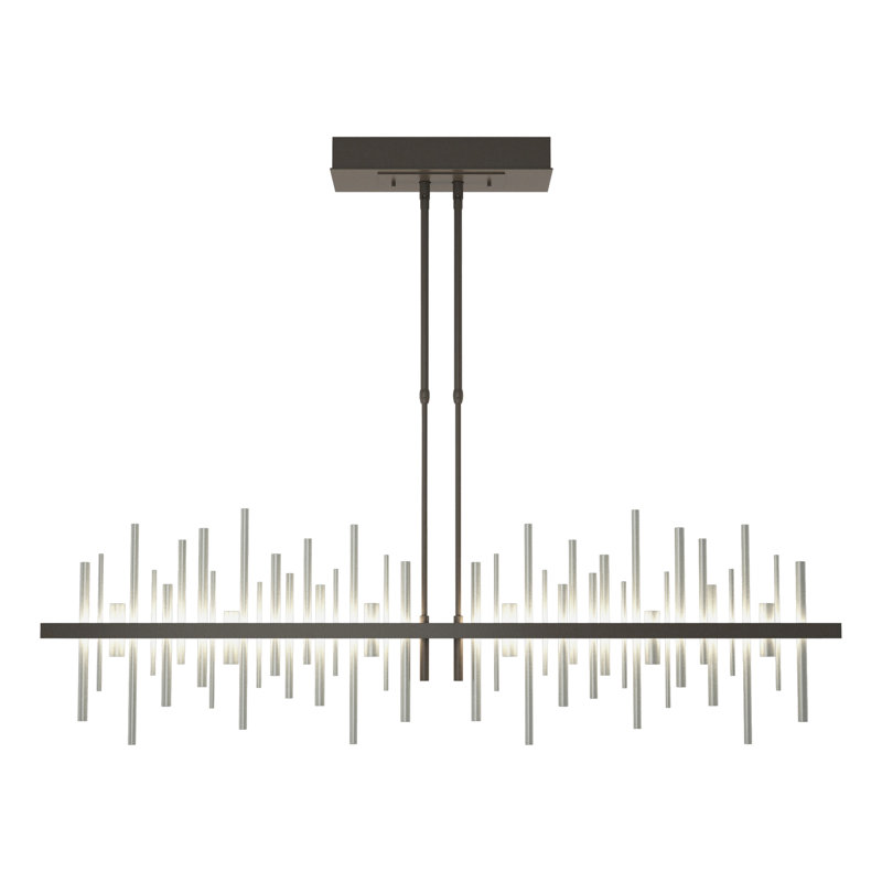 Cityscape 1 - Light Kitchen Island Linear LED Pendant, Gold, Dark Smoke