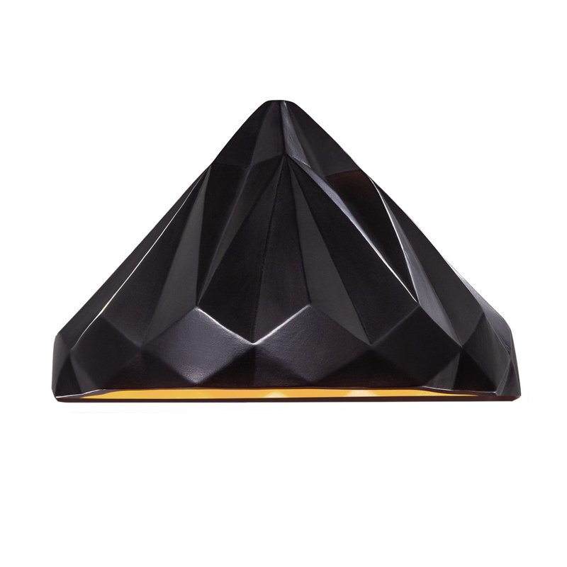 Papastamelos Ceramic Wall Light, Carbon Matte Black/Champagne Gold, Incandescent