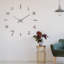 Oversized Odilia Luxury DIY Wall Clock - Silver Acrylic Arabic and English Numbers - 120cm