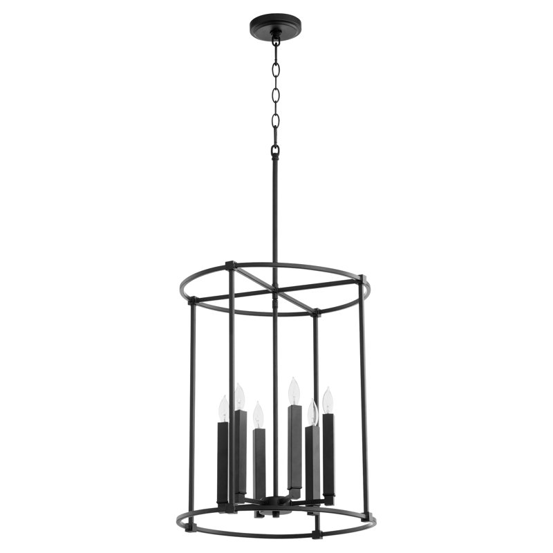 Lustre géométrique à 6 lumières Analie, Noir