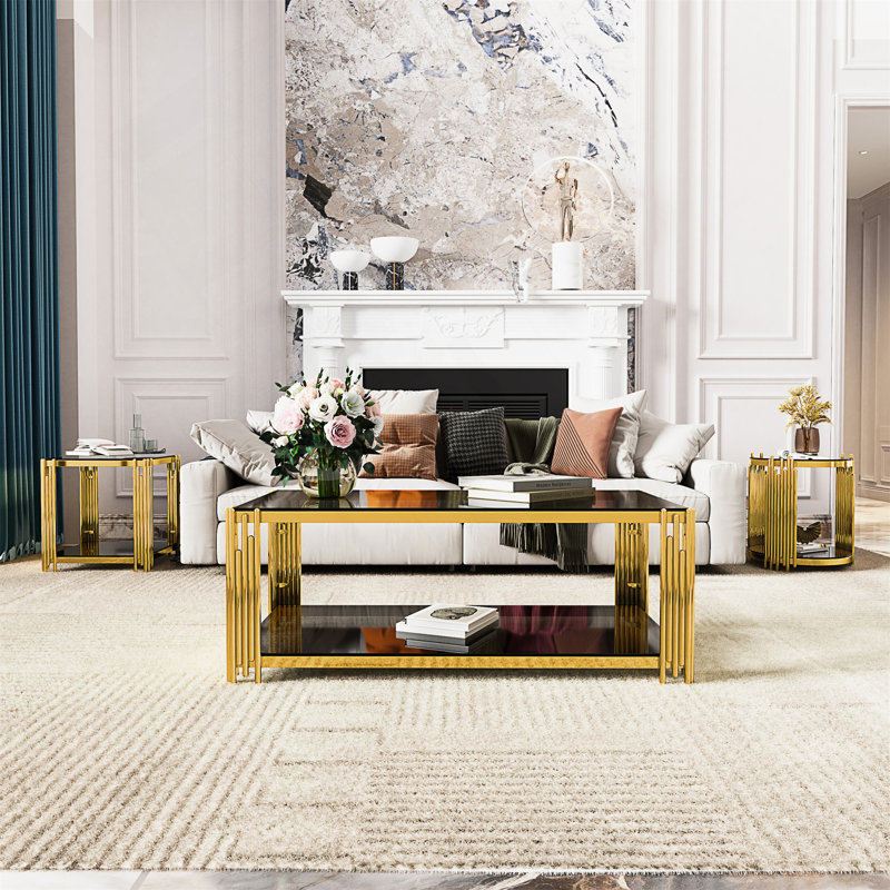 Table basse Modern Mirror, Noir
