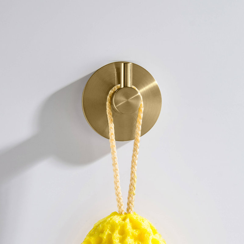 Wall Mounted Robe Hook, Brushed Brass