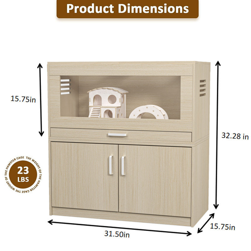 Germano Weather Resistant Small Animal Cage, Teak Wood