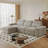 Simple Modular Sofa Down Linen Adjustable Backrest with Storage Space