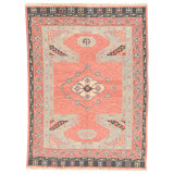Hand Knotted Wool Area Rug in Red