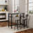 Compact Square Bar Table Set - Space-Saving Dining Pub Set-1813432580-1840137262