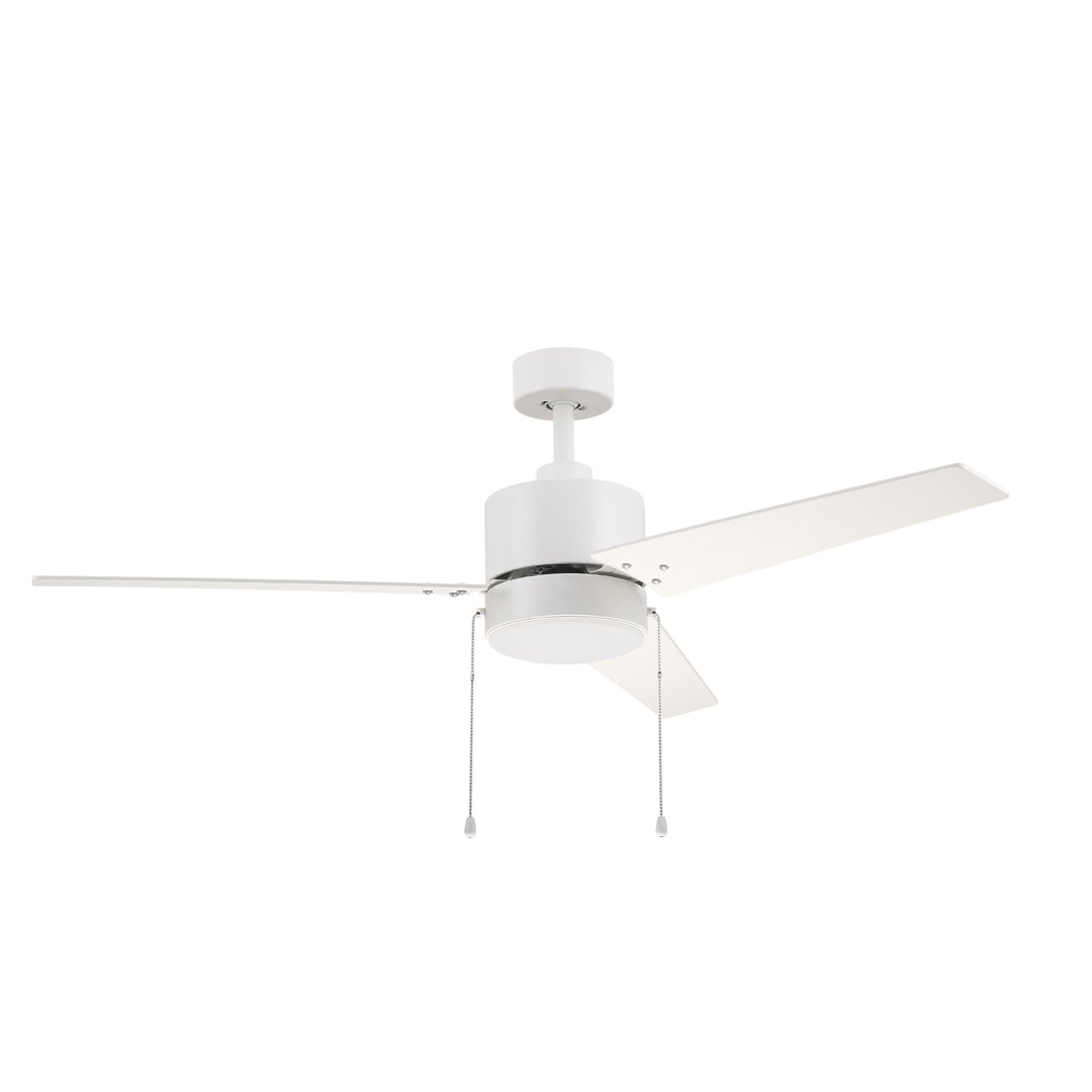 52'' 3 - Blade LED Standard Ceiling Fan with Pull Chain and Light Kit Included CARRO