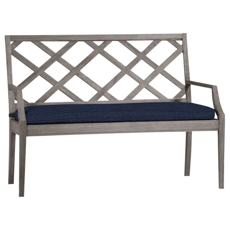 Banc d'extérieur en teck Haley, Teck huître, Welt, Indigo Intermix