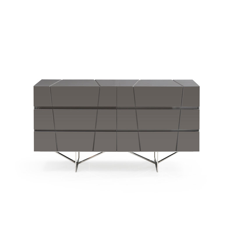 Clintock 59'' W 6 - Drawer Dresser, Grey