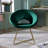 Velvet Fabric Fabric Upholstered Accent Chair With Tone Finished Base-334975491