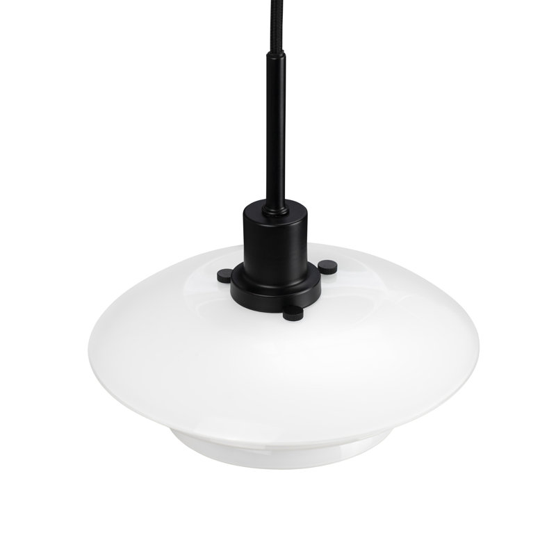 DL20 1 - Light Geometric Pendant, Black, 9cm H x 20cm W x 20cm D