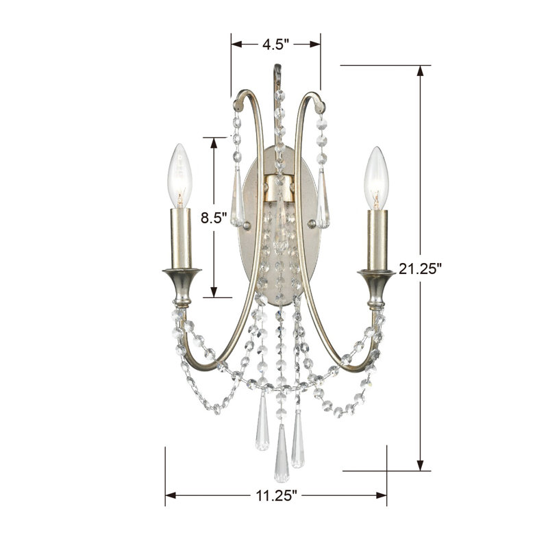 Labrecque 2-Light Plug-In Candle Wall Light