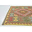 Tapis en laine rouge/jaune 3 pi 2 po x 3 pi en laine noué la à la main one-of-kind Lorain