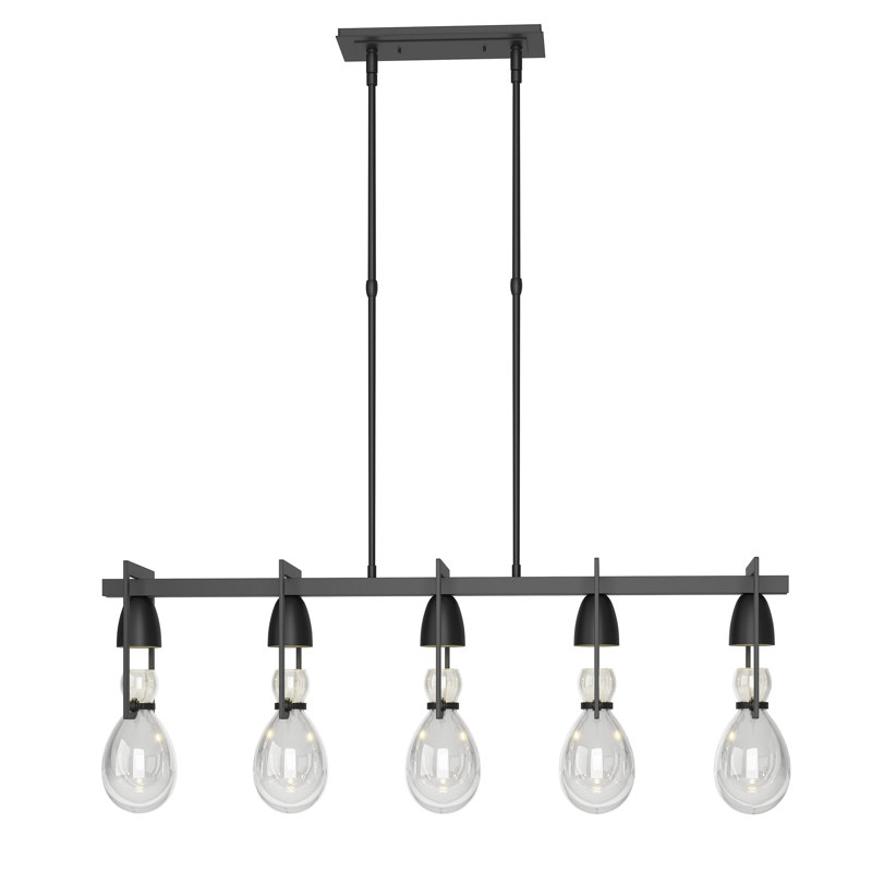 Apothecary 5 - Light Kitchen Island Linear Pendant, Dark Smoke