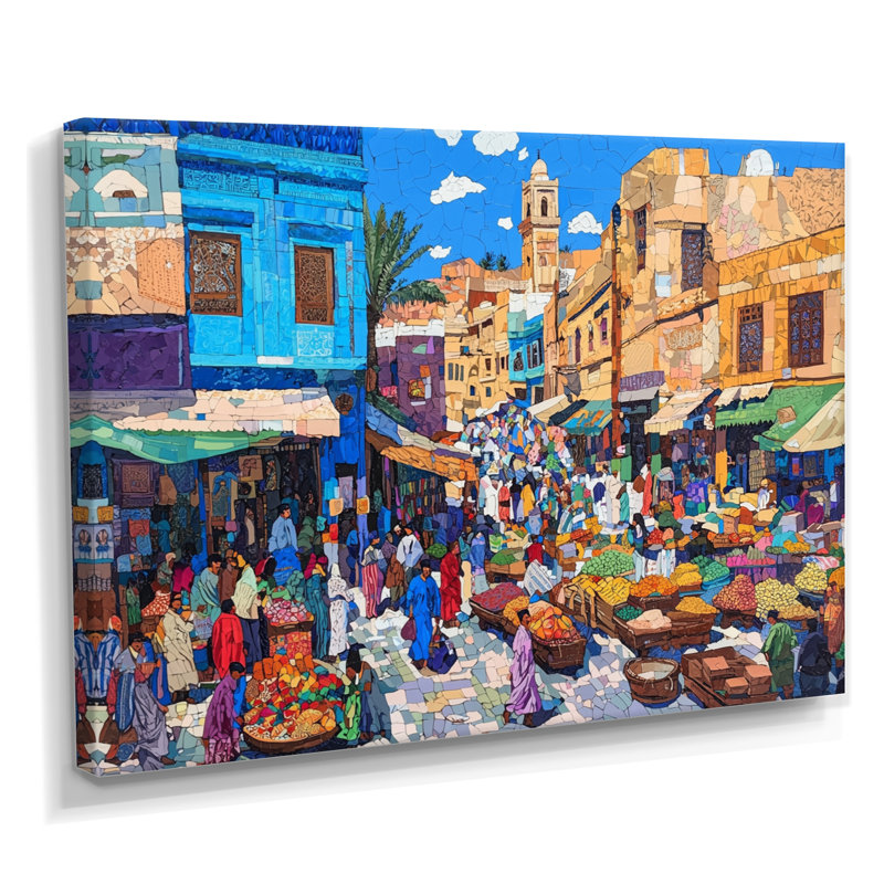 «Fez Frenzy Fez Morocco IV», impression d'art mural paysage, H 24 po x l 32 po, Toile tendue, Ne s’applique pas