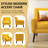 Jaqueze Upholstered Yellow Linen Blend Tufted Wide Back Armchair with Solid Wood Leg-1410205029