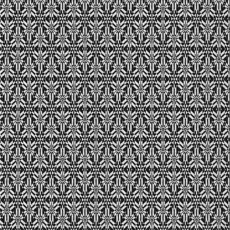 Tapis noir/blanc à motifs, Carré 8 pi