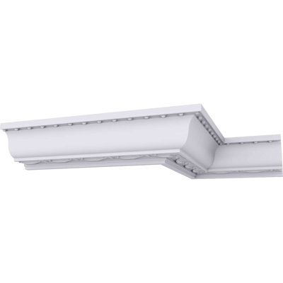 Endurathane Federal Crown Moulding, 2 3/8"H x 2 7/8"P x 3 5/8"F x 94 1/2"L, (2" Repeat), Factory Primed