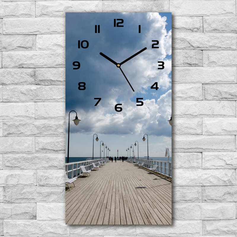 Jadee Glass Wall Clock, Blue/Black