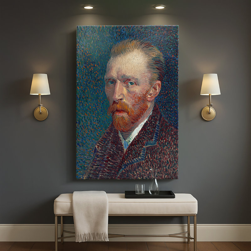 Autoportrait sur toile tendue par Vincent Van Gogh, 32 x 48