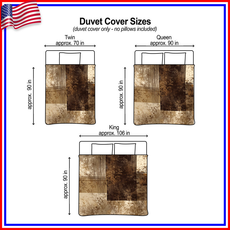 Abstract Earth Tones Duvet Covers, King