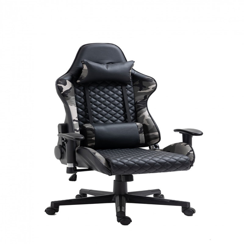 Fauteuil de jeu et de course pivotant Inbox Zero, Noir / camouflage