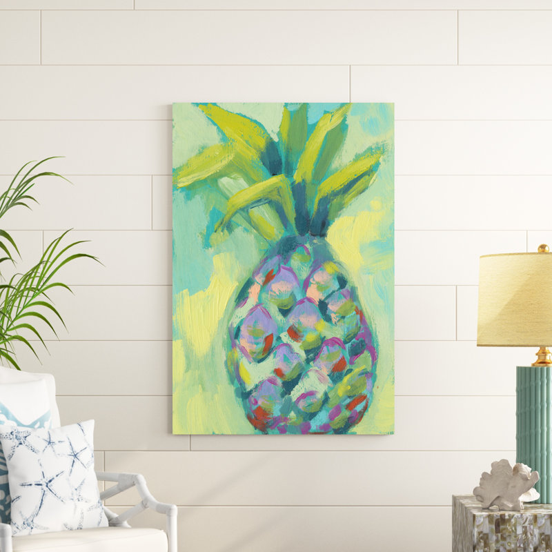 «Vibrant Pineapple I», peinture sur toile, H 48 po x l 32 po