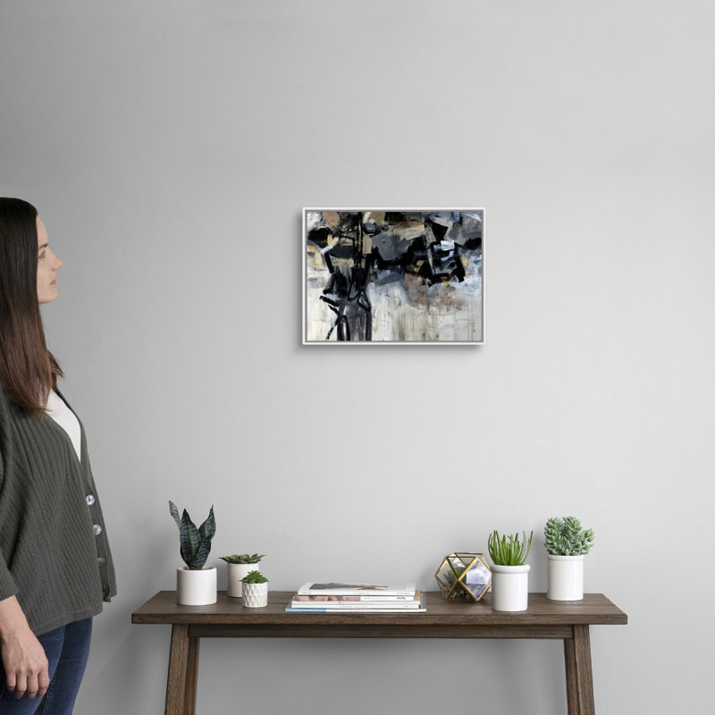 «Structured Steel» par Jodi Maas, reproduction d'art sur toile, H 14 po x l 18 po x P 1,75 po, Cadre flottant blanc