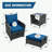 5 Pieces Wicker Patio sofa Set with Ottomans and coffee table-1129842340