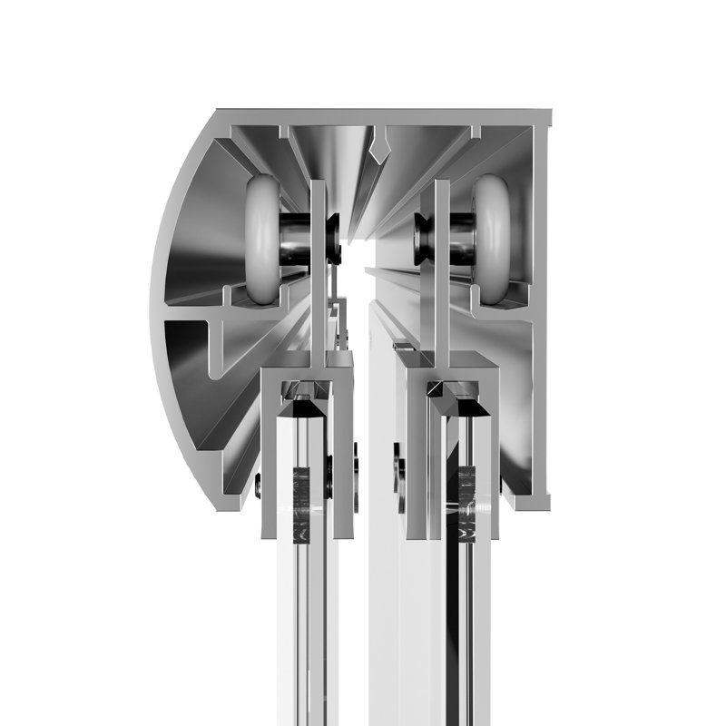 Porte de douche coulissante double en aluminium l 60 po x H 72 po, verre trempé transparent à revêtement nano de 6 mm, poignées de corrosion, installation réversible et largeur réglable pour cadre de salle de bain double