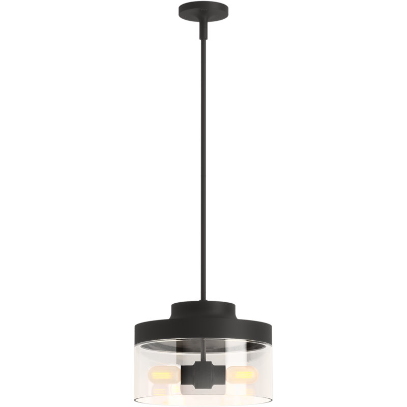 Purist 12½-In Two-Light Pendant, Matte Black