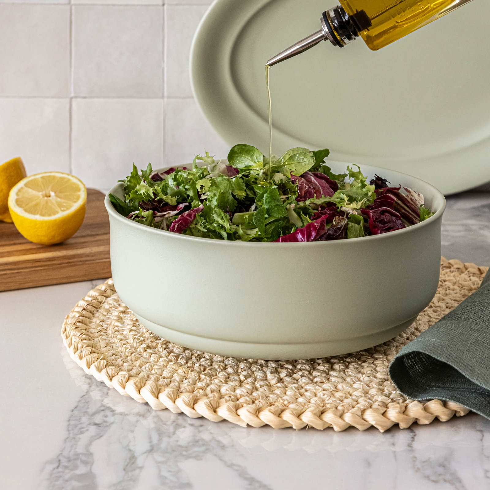 Natural Fiber Reversible Jute Placemat, Tan