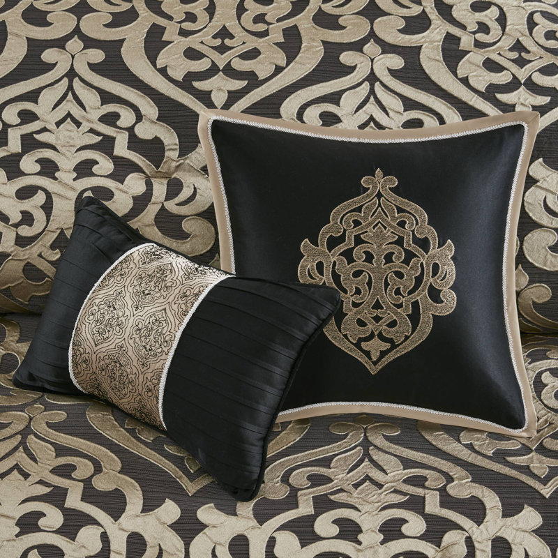 Élégants ensembles de literie pour grand lit 8 pièces, jacquard en polyester, style classique pour la maison