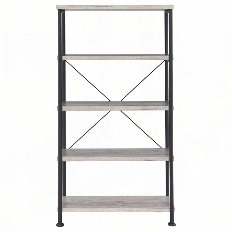 Grey Driftwood 4-shelf Bookcase