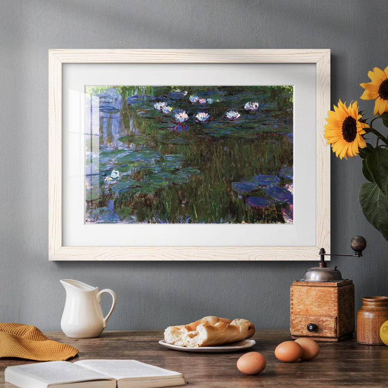 «Water Lillies # 3» par Monet, reproduction d'art encadrée, Blanc, H 14 po x l 20 po x P 1,5 po
