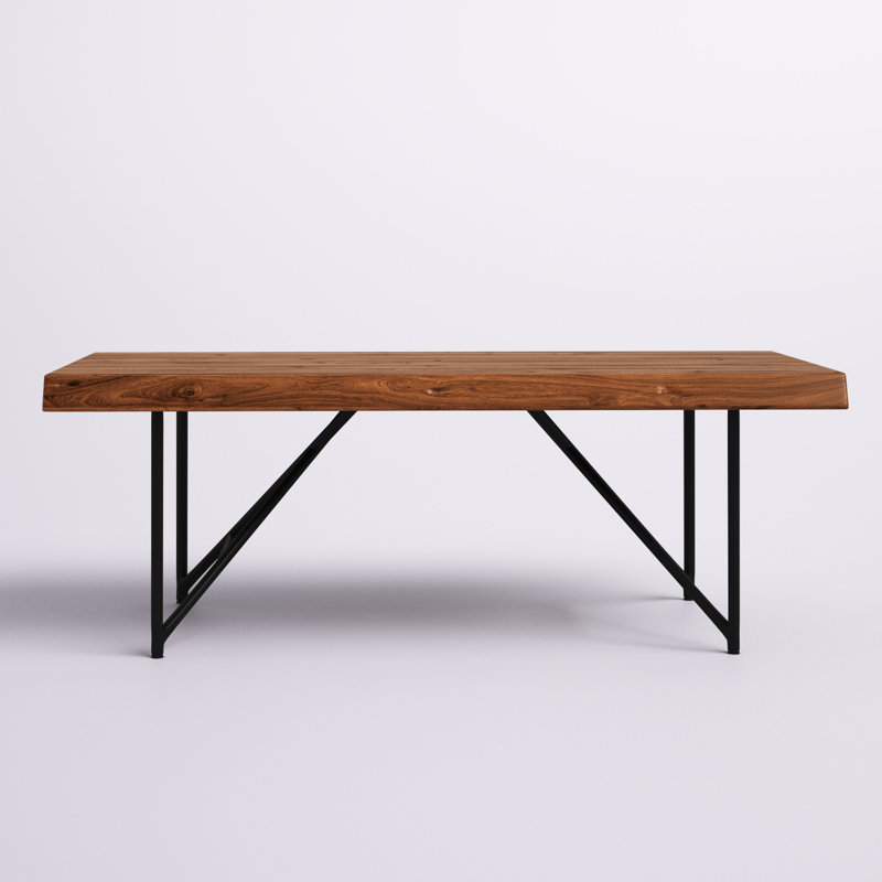 Table basse Winschoten Live Edge, noyer clair