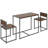 Modern Rectangular Brown Dining Table Set With Two Chairs