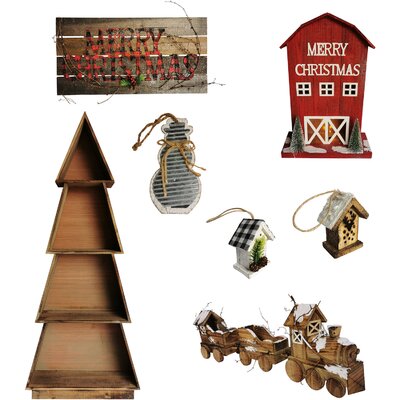 Woodland Christmas 7 Piece Pre-Lit Swag Set with Ornaments and Warm Lights -  The Holiday AisleÂ®, 313B8C2DC2BF4F5DB6FFCAF61AC72D88