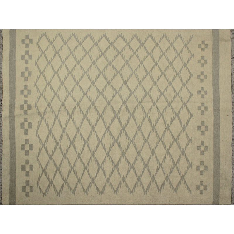 One-of-a-Kind Handwoven 3'4" x 5'1" Wool Ivory Area Rug