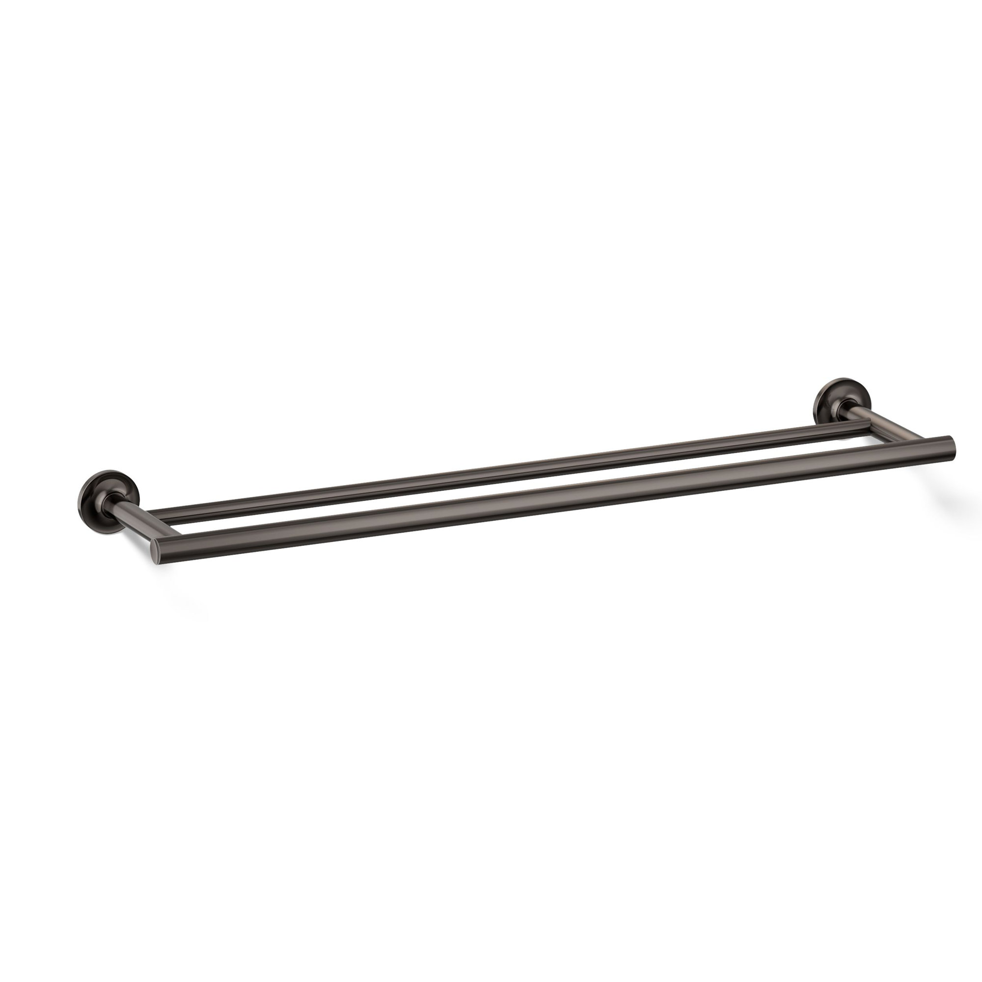 Purist Double 24" Wall Mounted Towel Bar, Vibrant Titanium
