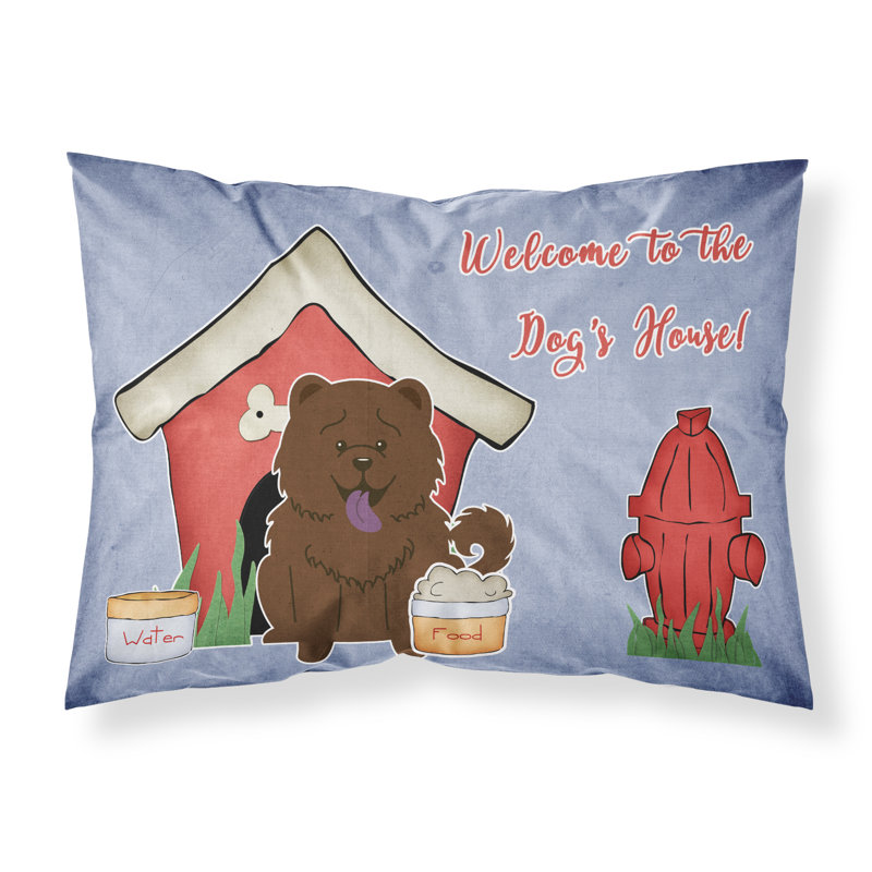 Taie d’oreiller chien house, Chow-chow chocolat