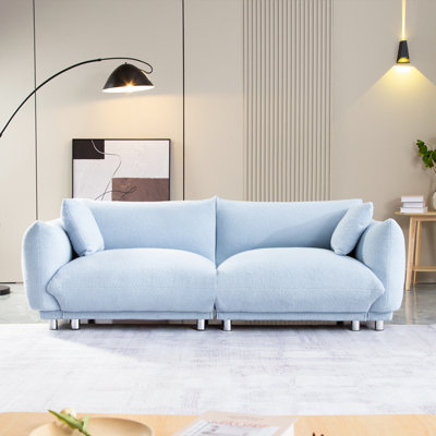 Jazminn 84.8'' Velvet Tuxedo Arm Sofa