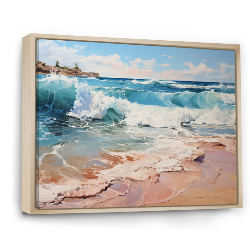 Beach Sand Euphoria II, reproduction d'art sur toile, H 12 po x l 20 po x P 1 po, Cadre flottant brun