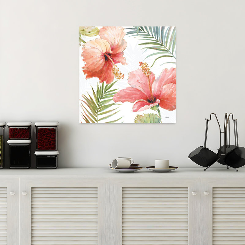 Art floral tropical, hibiscus tropical, H 18 po x l 18 po