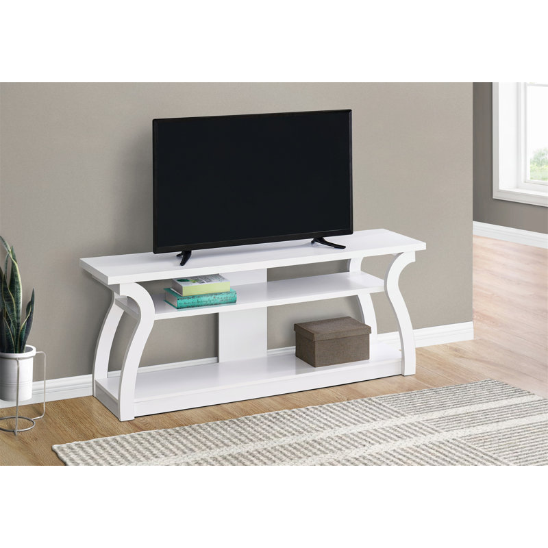 Console multimédia polyvalente et moderne avec tablettes de rangement