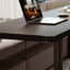 Bureau d'écriture rectangulaire en bois massif noir-118233010