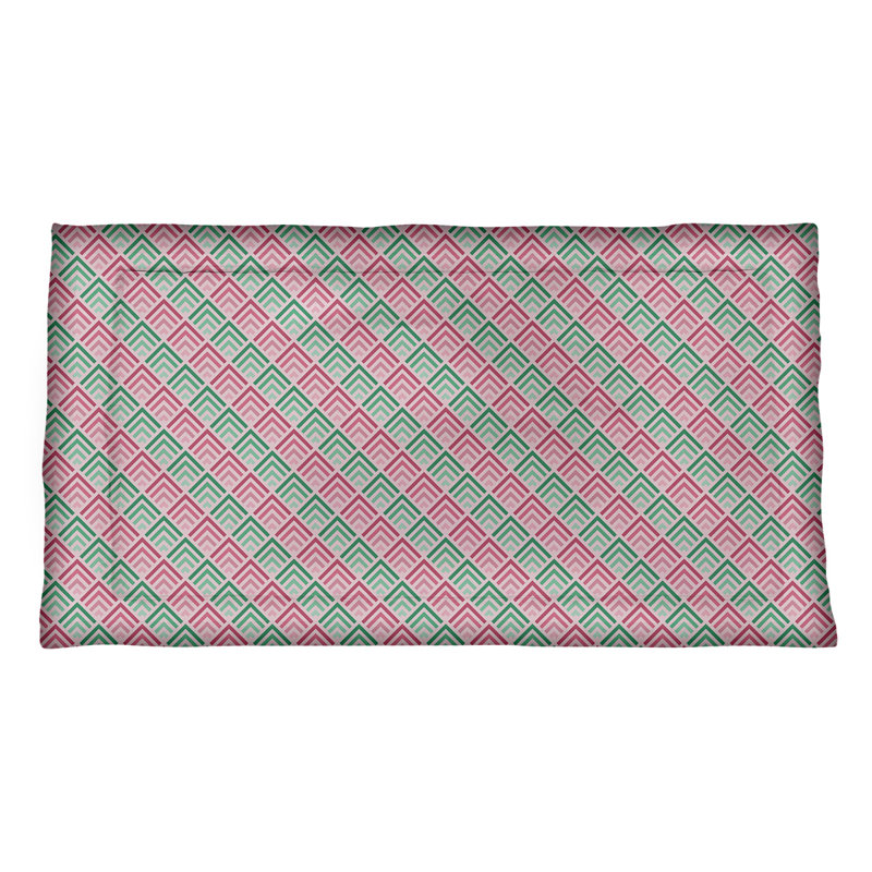 Taie décorative Katelyn Elizabeth, Microfibre, Simple standard, Rose foncé /vert