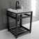 Kingston Brass Quadras 25-Inch Ceramic Console Sink with Stainless Steel Base and Shelf