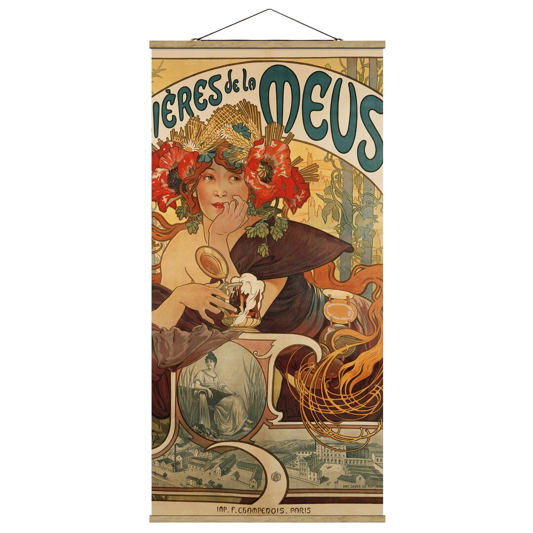 Stoffbild Poster for La Meuse Beer von Alfons Mucha